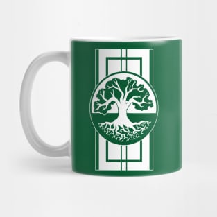 Tree and Roots - Original Logo Banner Sigil - Light Design for Dark Shirts Mug